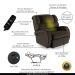 Poltrona do Papai Sala de Cinema Reclinável Kylie Power Touch Massagem USB PU Marrom G23