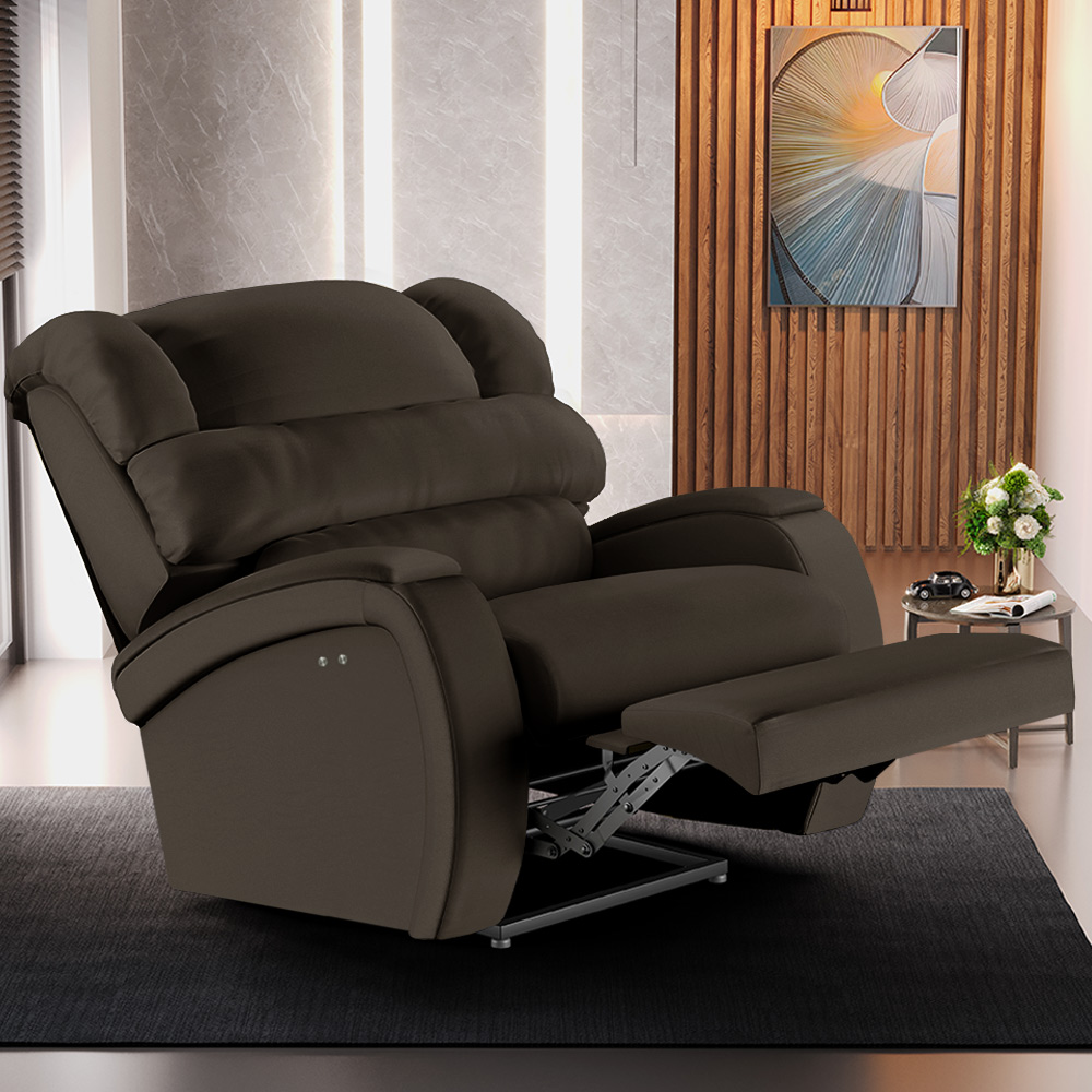 Poltrona do Papai Sala de Cinema Reclinável Kylie Power Touch Massagem USB PU Marrom G23