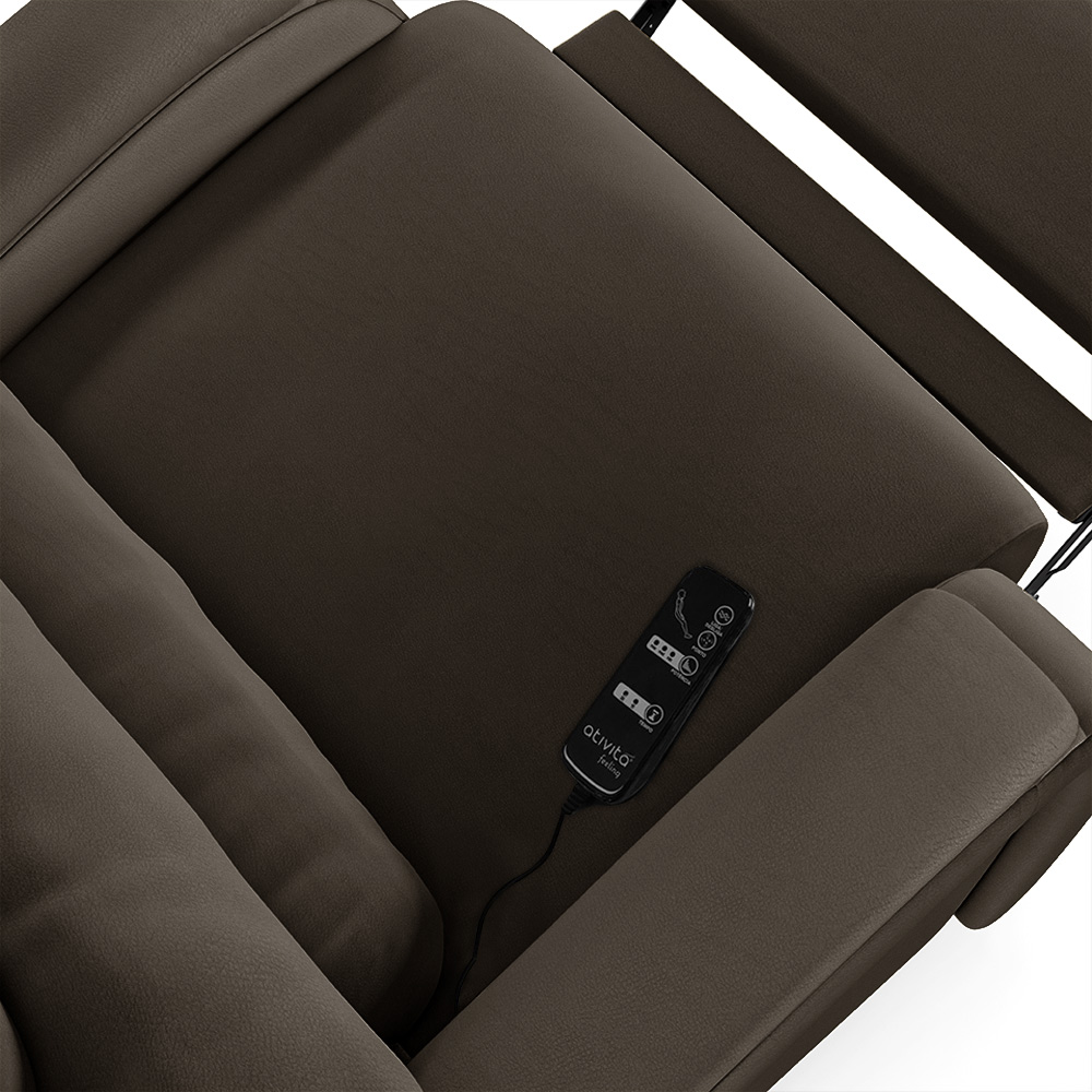 Poltrona do Papai Sala de Cinema Reclinável Kylie Power Touch Massagem USB PU Marrom G23
