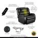 Poltrona do Papai Sala de Cinema Reclinável Kylie Power Touch Massagem USB PU Preto Brilho G23