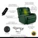 Poltrona do Papai Sala de Cinema Reclinável Kylie Power Touch Massagem USB PU Verde Musgo G23