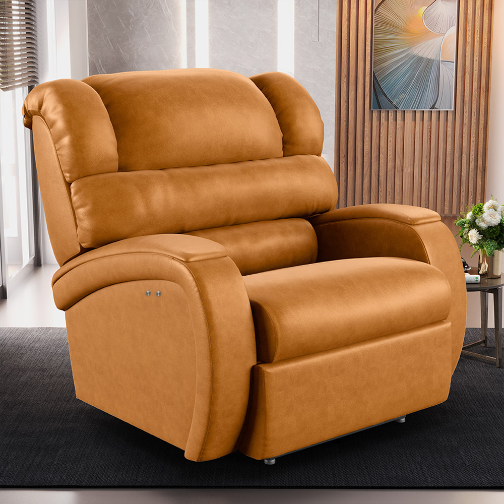 Poltrona do Papai Sala de Cinema Reclinável Kylie Power Touch Massagem USB PU Whisky G23