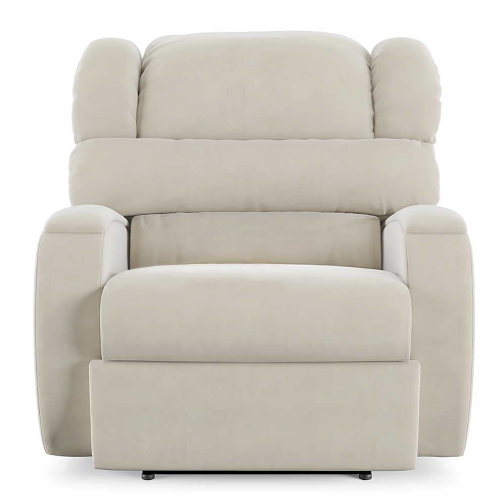 Poltrona do Papai Sala de Cinema Reclinável Kylie Power Touch Massagem USB Veludo Bege G23