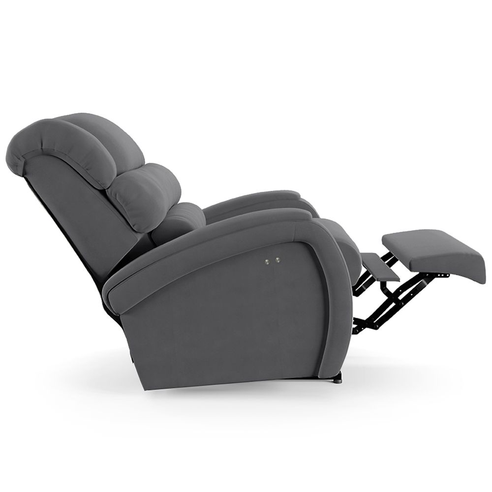 Poltrona do Papai Sala de Cinema Reclinável Kylie Power Touch Massagem USB Veludo Cinza Grafite G23