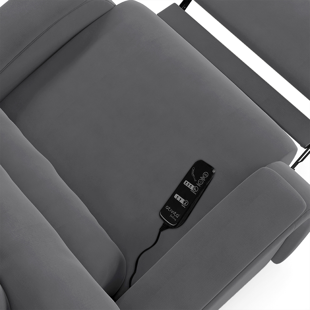 Poltrona do Papai Sala de Cinema Reclinável Kylie Power Touch Massagem USB Veludo Cinza Grafite G23