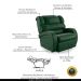 Poltrona do Papai Sala de Cinema Reclinável Kylie Power Touch PU Verde Musgo G23