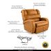 Poltrona do Papai Sala de Cinema Reclinável Kylie Power Touch PU Whisky G23