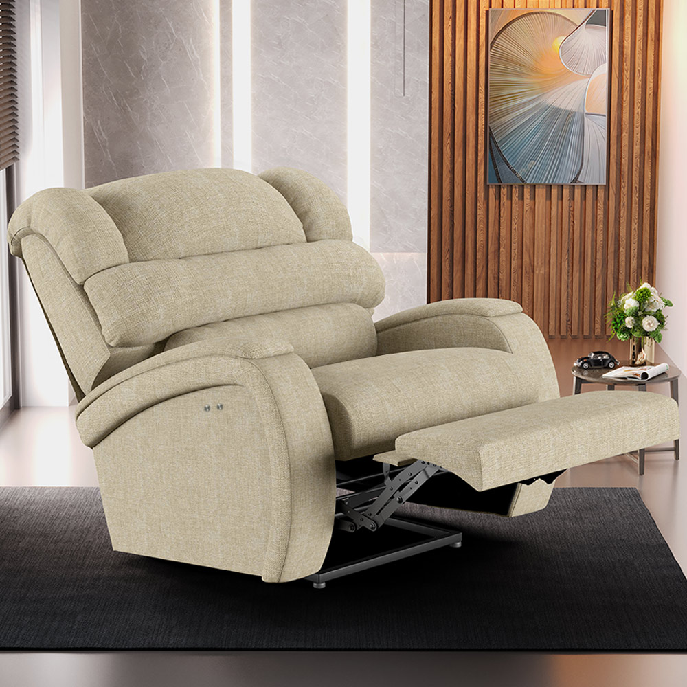 Poltrona do Papai Sala de Cinema Reclinável Kylie Power Touch USB Linho Bege G23