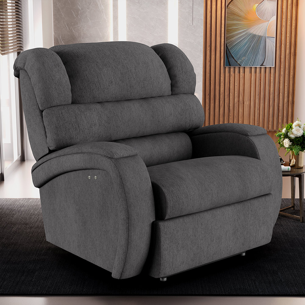 Poltrona do Papai Sala de Cinema Reclinável Kylie Power Touch USB Linho Chumbo G23