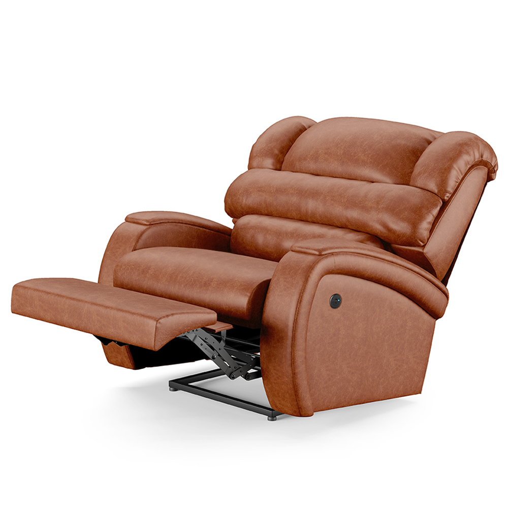 Poltrona do Papai Sala de Cinema Reclinável Kylie Power Touch USB PU Caramelo Brilho G23