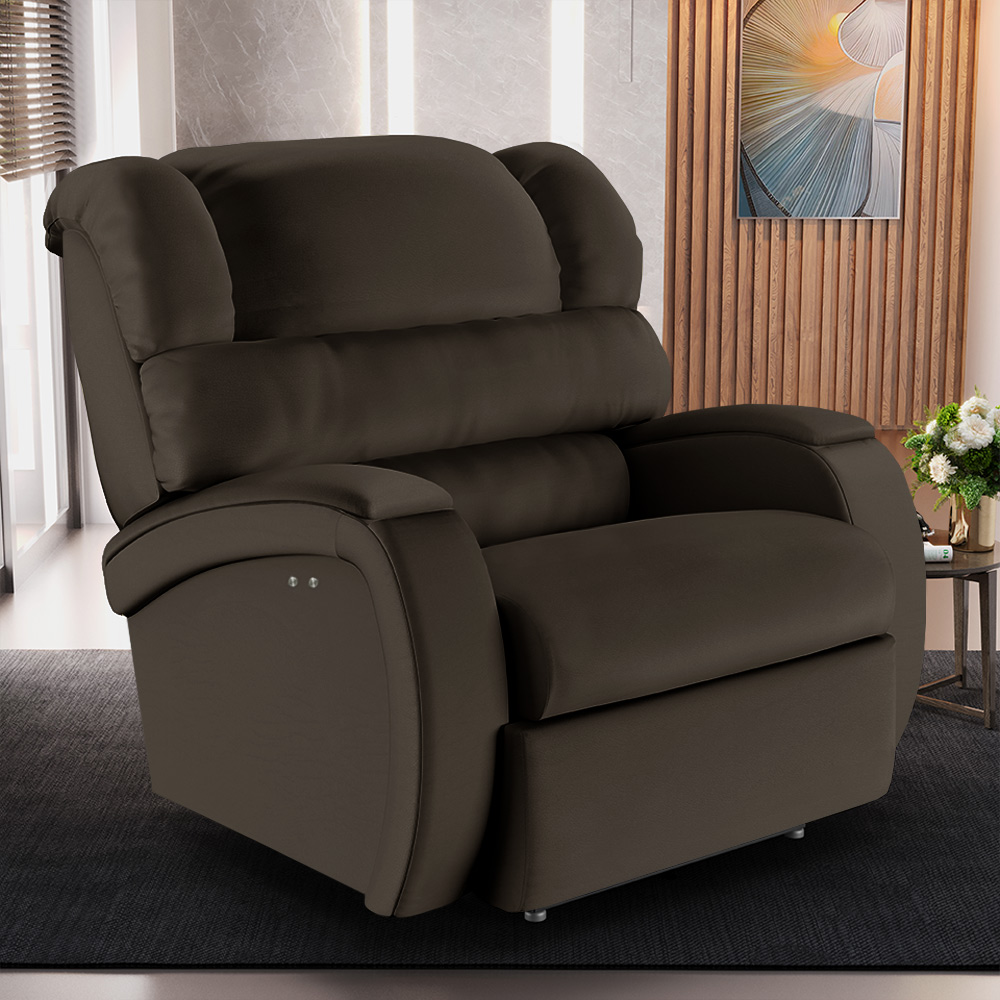 Poltrona do Papai Sala de Cinema Reclinável Kylie Power Touch USB PU Marrom G23