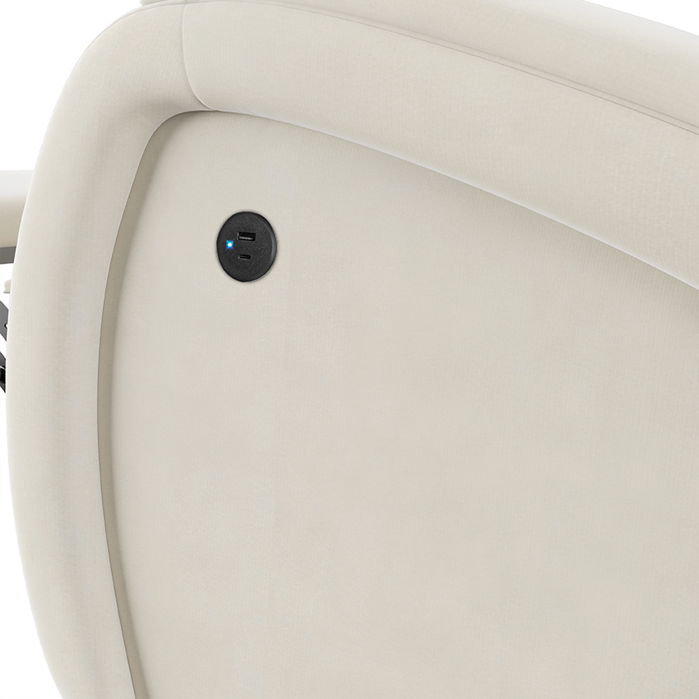 Poltrona do Papai Sala de Cinema Reclinável Kylie Power Touch USB Veludo Bege G23