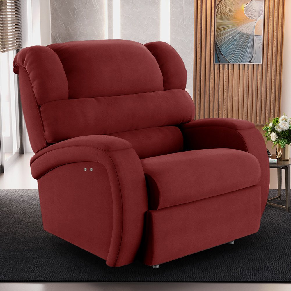 Poltrona do Papai Sala de Cinema Reclinável Kylie Power Touch USB Veludo Vermelho G23