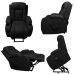 Poltrona do Papai com Massagem Aquecimento Austin Elevação Lift 150º PU Preto G31 - Gran Belo