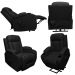 Poltrona do Papai com Massagem Aquecimento Austin Elevação Lift 150º PU Preto G31 - Gran Belo