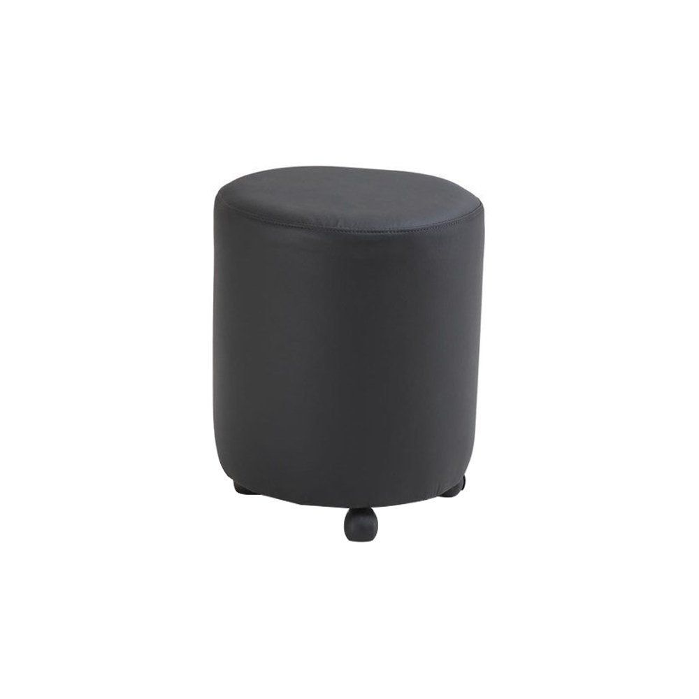 Puff Cirius C/Rodízios Plástico PU Sintético Preto G15 - Gran Belo