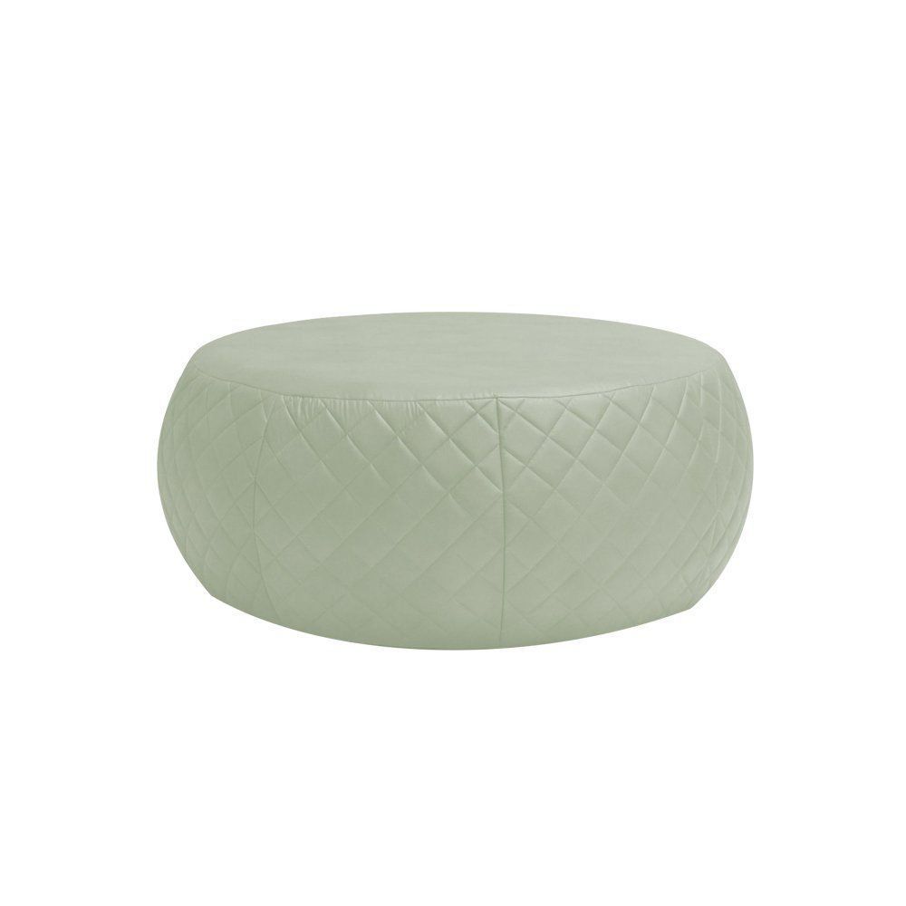 Puff Cleo 105cm Trêsse PU Sintético Bege Claro - Gran Belo