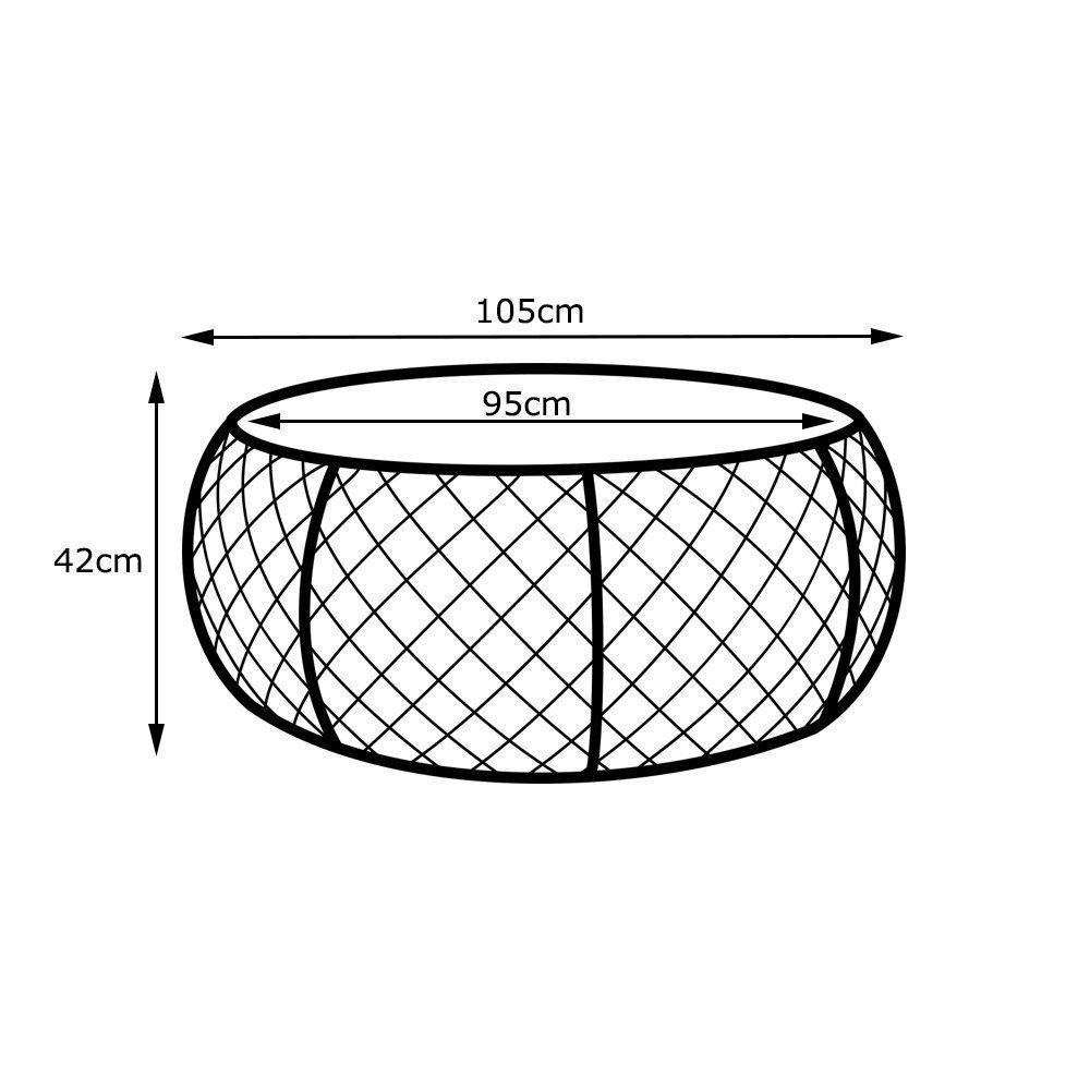 Puff Cleo 105cm Trêsse PU Sintético Branco G15 - Gran Belo