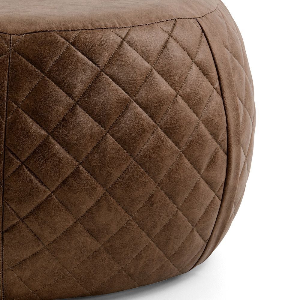 Puff Cleo 70cm PU Sintético Marrom G15 - Gran Belo