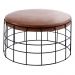 Puff Decorativo Alpes 60cm Couro Marrom - Gran Belo