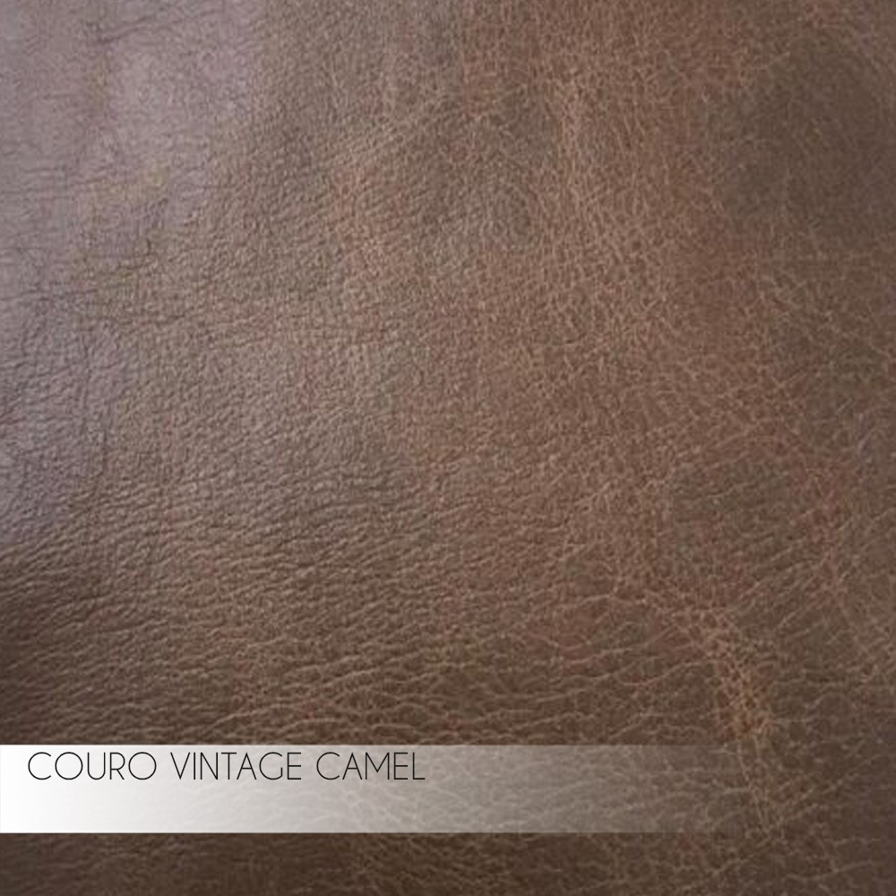 Puff Decorativo Alpes 60cm Couro Marrom - Gran Belo