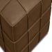 Puff Decorativo Augusto 43cm Sala de Estar Couro Marrom Claro Manchado G88 - Gran Belo