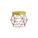 Puff Decorativo Base Bronze Elsa Suede Amarelo G41 - Gran Belo