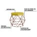 Puff Decorativo Base Bronze Elsa Suede Amarelo G41 - Gran Belo