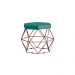 Puff Decorativo Base Bronze Elsa Suede Azul Claro G41 - Gran Belo