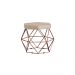 Puff Decorativo Base Bronze Elsa Suede Bege G41 - Gran Belo