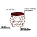 Puff Decorativo Base Bronze Elsa Suede Bordô - Gran Belo