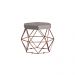 Puff Decorativo Base Bronze Elsa Suede Cinza G41 - Gran Belo