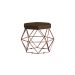 Puff Decorativo Base Bronze Elsa Suede Marrom G41 - Gran Belo