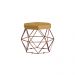 Puff Decorativo Base Bronze Elsa Suede Mostarda G41 - Gran Belo