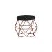 Puff Decorativo Base Bronze Elsa Suede Preto G41 - Gran Belo