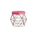 Puff Decorativo Base Bronze Elsa Suede Rosa G41 - Gran Belo