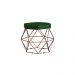 Puff Decorativo Base Bronze Elsa Suede Verde G41 - Gran Belo