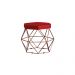 Puff Decorativo Base Bronze Elsa Veludo Vermelho G41 - Gran Belo