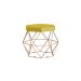 Puff Decorativo Base Gold Elsa Suede Amarelo G41 - Gran Belo