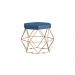 Puff Decorativo Base Gold Elsa Suede Azul Marinho G41 - Gran Belo