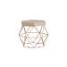 Puff Decorativo Base Gold Elsa Suede Bege G41 - Gran Belo