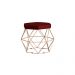 Puff Decorativo Base Gold Elsa Suede Bordô G41 - Gran Belo