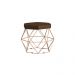 Puff Decorativo Base Gold Elsa Suede Marrom - Gran Belo
