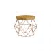 Puff Decorativo Base Gold Elsa Suede Mostarda G41 - Gran Belo