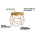 Puff Decorativo Base Gold Elsa Suede Mostarda G41 - Gran Belo