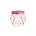 Puff Decorativo Base Gold Elsa Suede Rosa G41 - Gran Belo