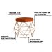 Puff Decorativo Base Gold Elsa Suede Telha G41 - Gran Belo
