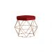 Puff Decorativo Base Gold Elsa Suede Vermelho G41 - Gran Belo