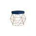 Puff Decorativo Base Gold Elsa Veludo Azul G41 - Gran Belo