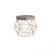 Puff Decorativo Base Gold Elsa Veludo Cinza G41 - Gran Belo